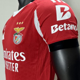 2025/26 Benfica Home Red Player Version Soccer Jersey 领前是白色