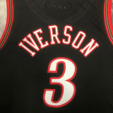 76ers IVERSON #3 Retro Black NBA Girl Jersey