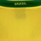2006 Brazil Home Yellow Retro Long Sleeve Soccer Jersey