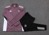 2025/26 M Utd Grey Purple Jacket Tracksuit