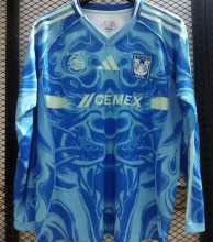 2025/26 Tigres Away Blue Long Sleeve Soccer Jersey