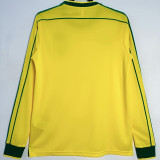 1998 Brazil Home Yellow Retro Long Sleeve Jersey (No small fonts on the chest)