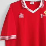 1977 M Utd Home Red Retro Soccer Jersey