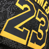 LA Lakers James #23 Black Snake NBA Jerseys Hot Pressed