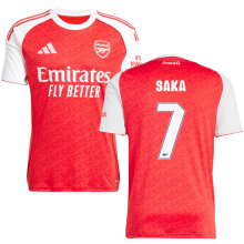 SAKA #7 ARS 1:1 Quality Home Red Fans Soccer Jersey 2025/26 (League (League Font 联赛字体 ) ★★