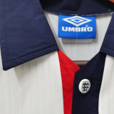 1998 England Home White Retro Soccer Jersey