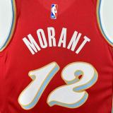 2025 Grizzlies MORANT #12 Red City Edition NBA Jerseys Hot Pressed