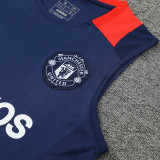 2025 M Utd Sapphire Blue Vest Training Jersey(A Set)
