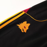 2026/27 Roma Black Hoody Thickened Fluff Zipper Jacket Tracksuit