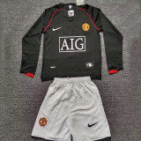 2007/08 M Utd Away Black Retro Kids Long Sleeve Soccer Jersey