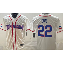 2026 WBC Dominicana #22 SOTO White Baseball Jersey