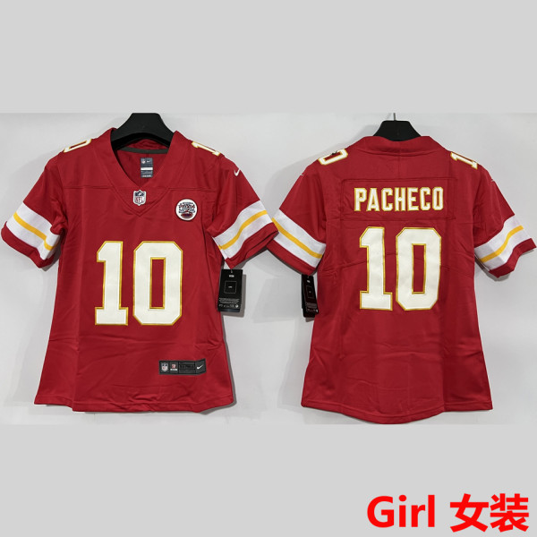 PACHECO #10 Kansas City Chiefs Girl NFL Jersey 酋长