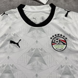 2026/27 Egypt Away White Fans Soccer Jersey (Have Right Patch 有右臂章 黑底白字）