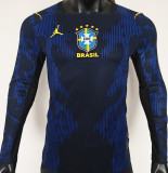 2026/27 Brazil Away Blue Player Version Long Sleeve Soccer Jersey