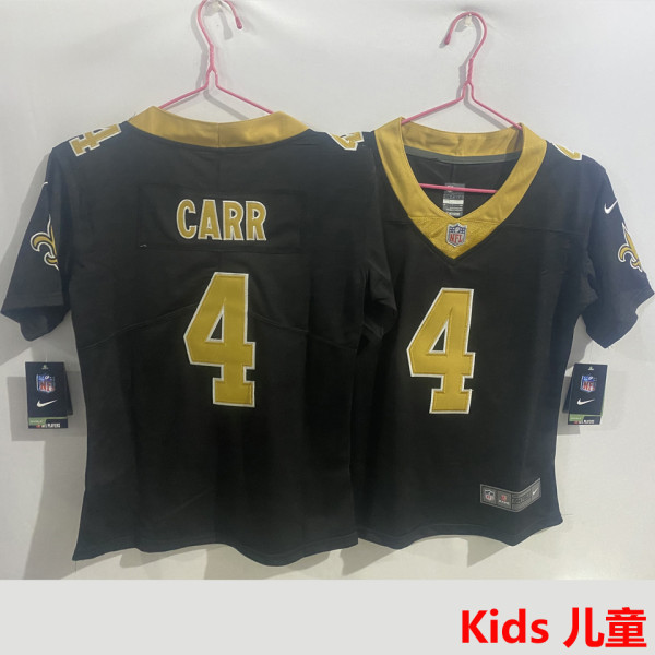 CARR #4 New Orleans Saints Kids NFL Jersey 圣徒