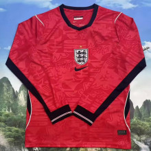 2026/27 England Away Red Fans Long Sleeve Soccer Jersey