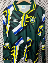 1994 Brazil Green GK Retro Long Sleeve Soccer Jersey