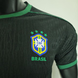 1998 Brazil Black Retro Player Version Soccer Jersey 球员版