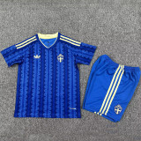 2026/27 Sweden Away Blue Kids Soccer Jersey