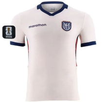 2026/27 Ecuador Away White Fans Soccer Jersey (Have Right Patch 有右臂章 黑底白字）