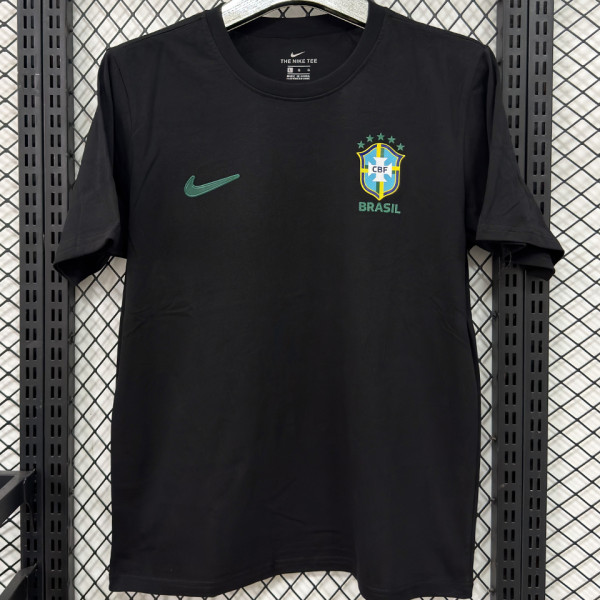 2026/27 Brazil Black Casual Pure Cotton T-Shirt
