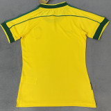 1998 Brazil Home Yellow Retro Women Soccer Jersey 女