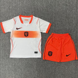 2026/27 NL Away White Kids Soccer Jersey 橙色裤子