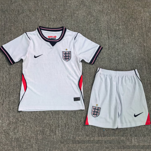 2026/27 England Home White Kids Soccer Jersey 白裤子