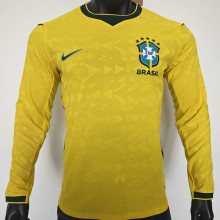2026/27 Brazil Home Yellow Player Version Long Sleeve Soccer Jersey