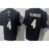 FLOWERS #4 Men's Baltimore Ravens NFL Jersey 乌鸦  (3代）
