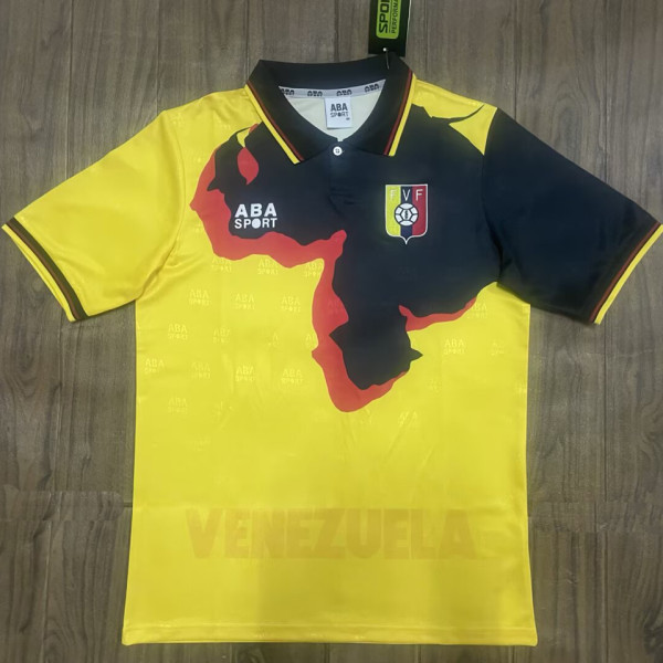 1998 Venezuela Away Yellow Retro Soccer Jersey