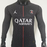 2025/26 PSG 4th Black Player Version Long Sleeve Soccer Jersey