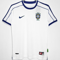 1998 Brazil White Retro Soccer Jersey
