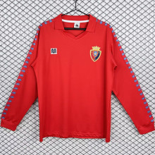 1983 Osasuna Home Red Retro Long Sleeve Soccer Jersey