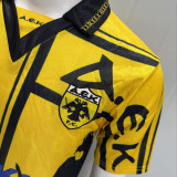 1993/1994 AEK Home Yellow Retro Soccer Jersey