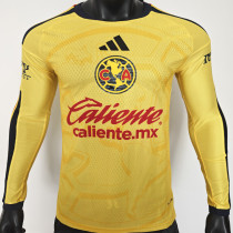 2026/27 Club America Home Yellow Player Version Long Sleeve Soccer Jersey