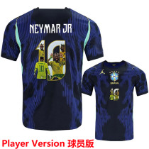 NEYMAR JR #10 Brazil Away Blue Player Version Soccer Jersey 2026/27 ★★