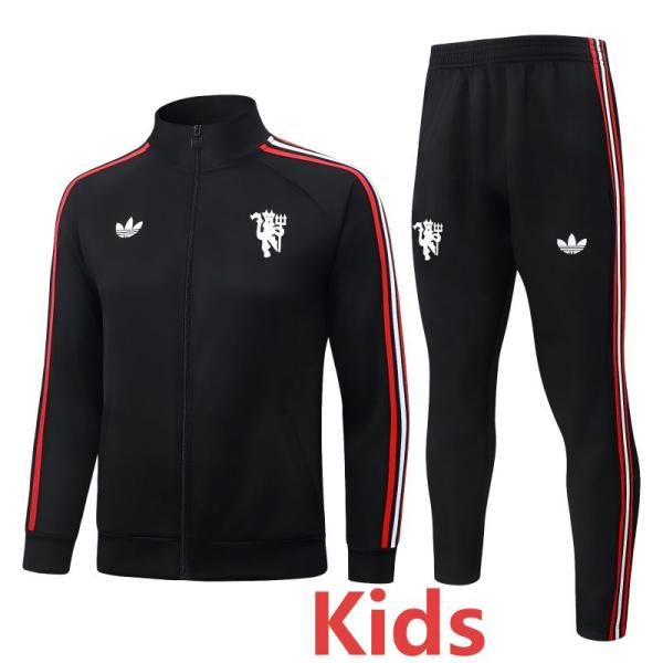 26-27 Man Utd Black Kids Jacket Tracksuit #E26065(童装)