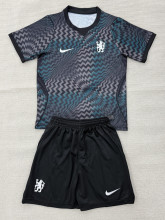 26-27 CHE Black Goalkeeper Kids Soccer Jersey