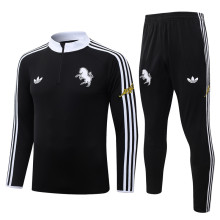 26-27 JUV Black Half Pull Tracksuit #B26064(半拉链)