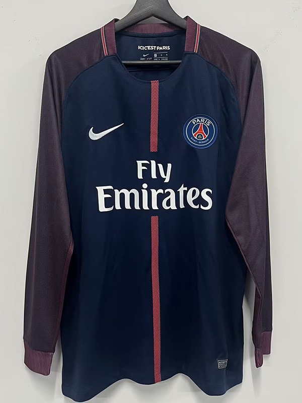 2017-2018 PSG Paris Home Long Sleeve Retro Soccer Jersey (长袖)