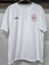 26-27 Spain White High Quality Casual T-Shirt (三叶草)