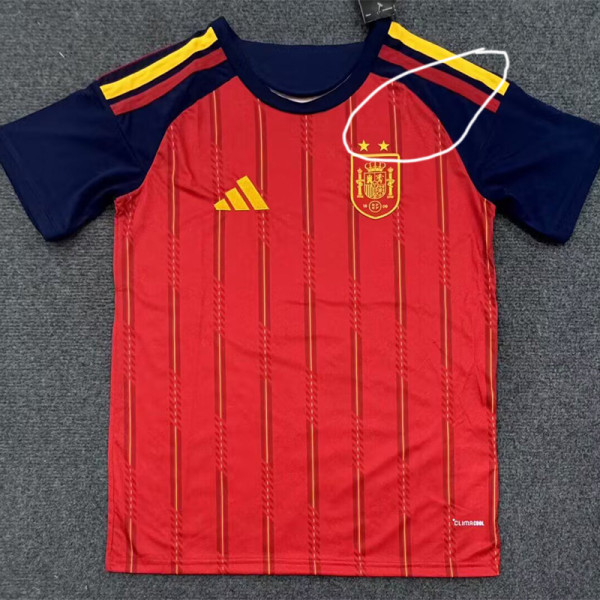 26-27 Spain Home 2 Stars Fans Soccer Jersey (带2颗星)