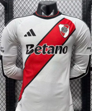 26-27 River Plate Home Long Sleeve Player Version Soccer Jersey