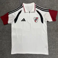 26-27 River Plate White Polo Short Sleeve(半拉链)