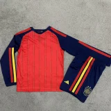 2026/27 Spain Home Red Kids Long Sleeve Soccer Jersey （2 Stars 2星） 长袖童装