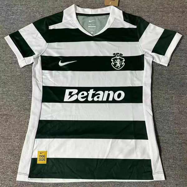 26-27 Sporting Lisbon Home Women Soccer Jersey 里斯本