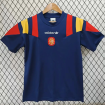 26-27 Spain Royal Blue Cotton Retro Style T-shirt