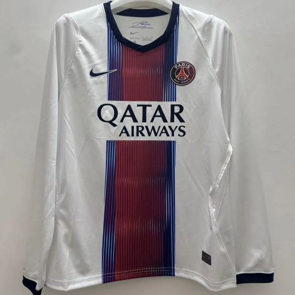 26-27 PSG White Fans Long Sleeve Soccer Jersey
