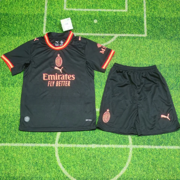 26-27 AC Milan Third Black kids Soccer Jersey